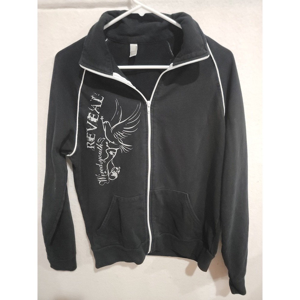 American Apparel Unisex M REVEAL Wired Dove Graphic Full Zip‎ Hoodie Y2k